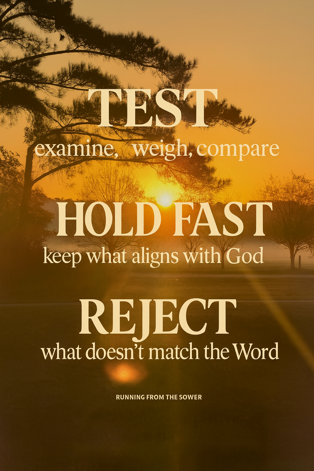 TEST. HOLD FAST. REJECT.